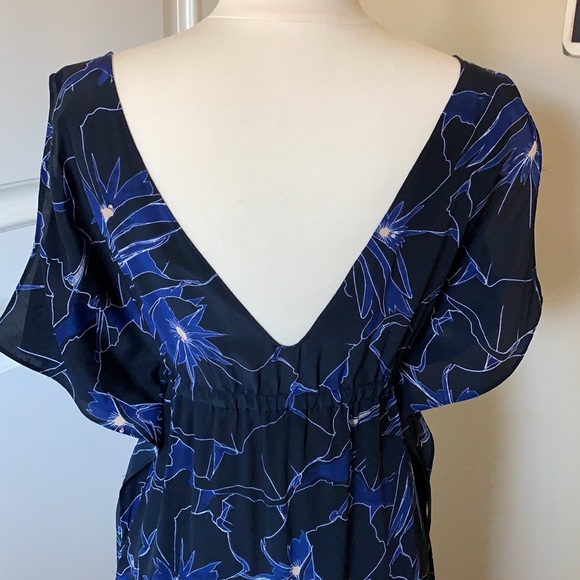 CLUB MONACO Blue Silk Maxi Dress, Size 2 - Picture 2 of 15